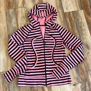 Lululemon pink stripe scuba hoodie